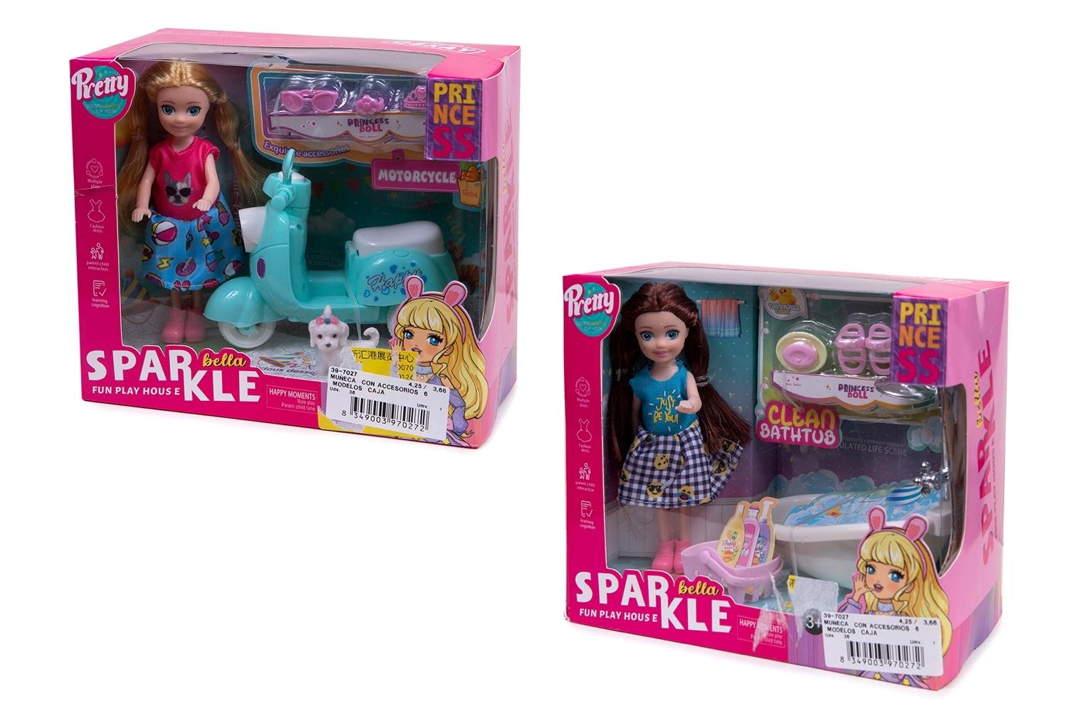 MUÑECA  CON ACCESORIOS  6 MODELOS  CAJA
