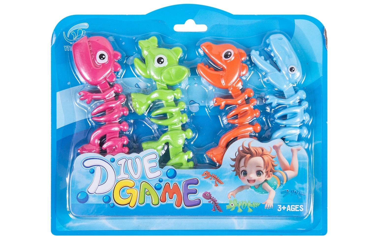 DINOSAURIOS 4 PCS BUSCAR BAJO AGUA BLIST