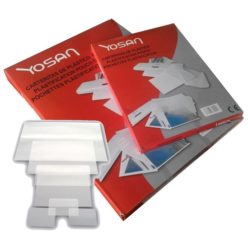 FUNDAS DE PLASTIFICAR 80 O 125 MICRAS YOSAN  (100)